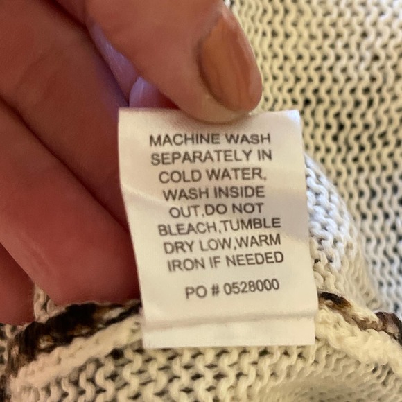 Show Me Your MuMu Brown Cream Hug Me Python Knit V Neck Sweater XS - Picture 5 of 9